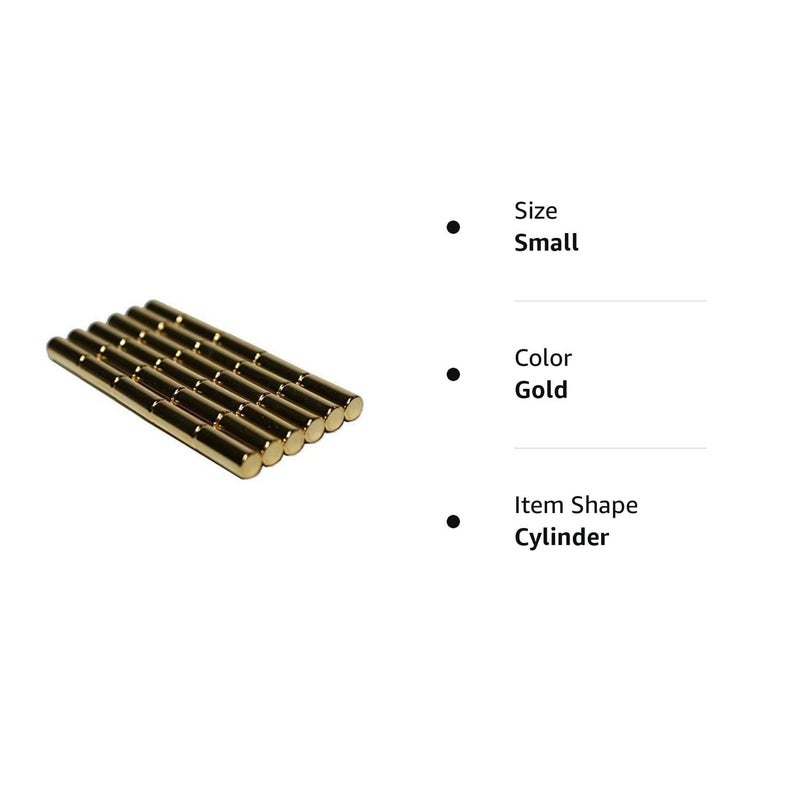 MapMagnets Metal Cylinder Magnets, 30pcs Gold Magnetic Pins - Perfect for Building, Science, DIY, Refrigerator & Kitchen, Whiteboard, Locker or Fridge - Image 5